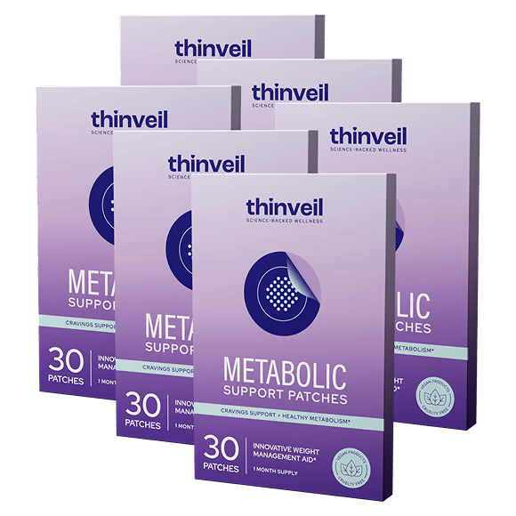 Fünf Boxen Thinveil Metabolic Support Patches mit je 30 Pflastern
